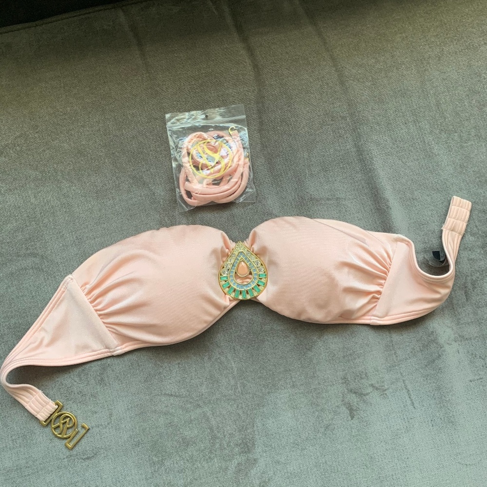 Victoria's Secret Peach Bandeau Swim Top size S